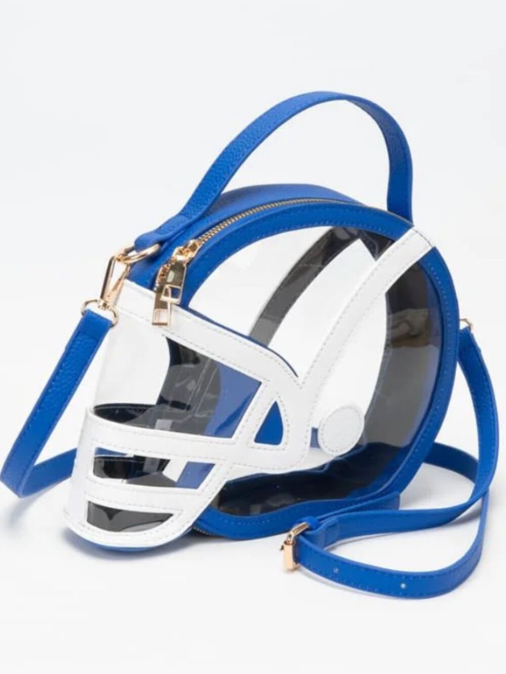 NWT Royal Blue White Clear Gameday Football Helmet Satchel/Crossbody Bag
